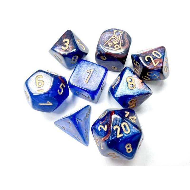 30055 CHX Lab Dice Poly Lustrous Azurite/Gold