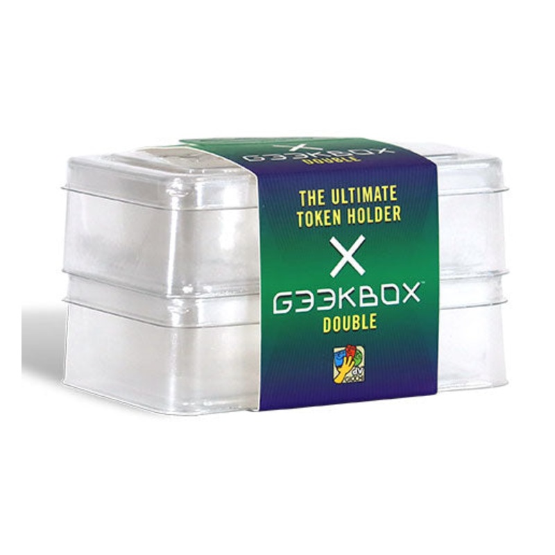 Geekbox Double Size Clear Plastic Token Storage Box with Lid 2-Pack