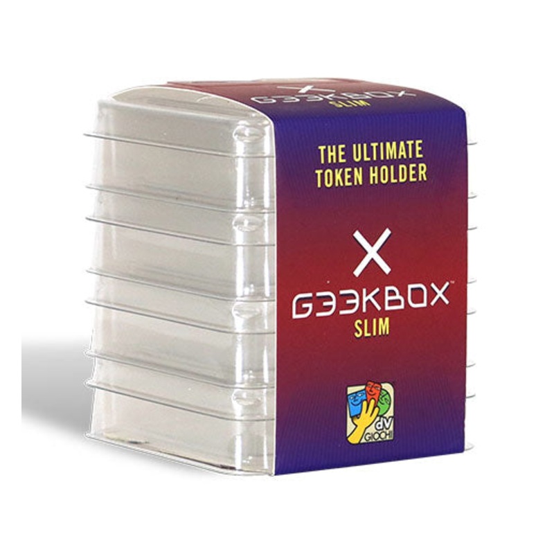 Geekbox Slim Size Clear Plastic Token Storage Box with Lid 4-Pack