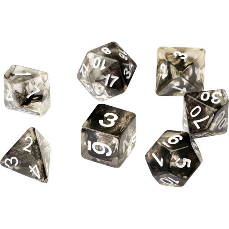Sirius Dice 7ct Polyhedral Dice Set Black Cloud