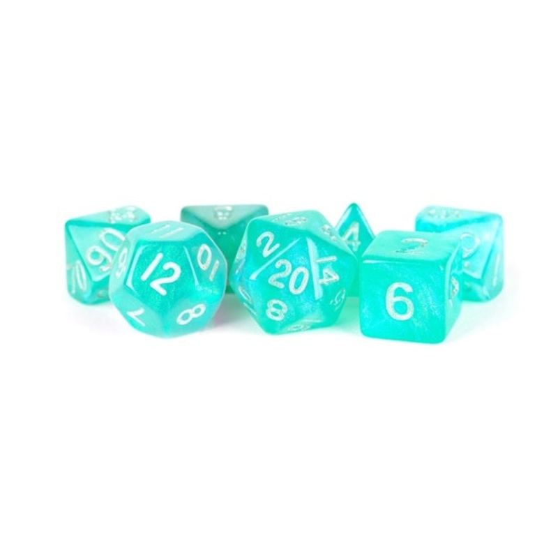Stardust: 16mm Acrylic Poly Dice Set - Teal (7)