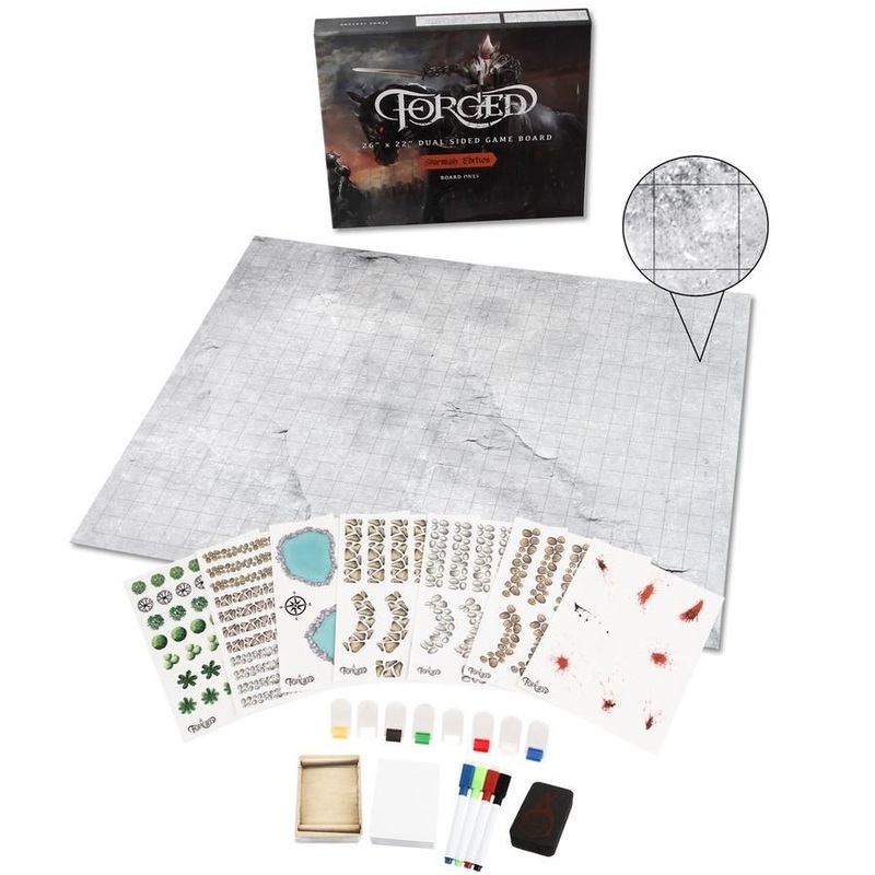 Stone Deluxe Skirmish Edition 26" x 22" Dry Erase Battle Board with Grid and Hex Map Pattern