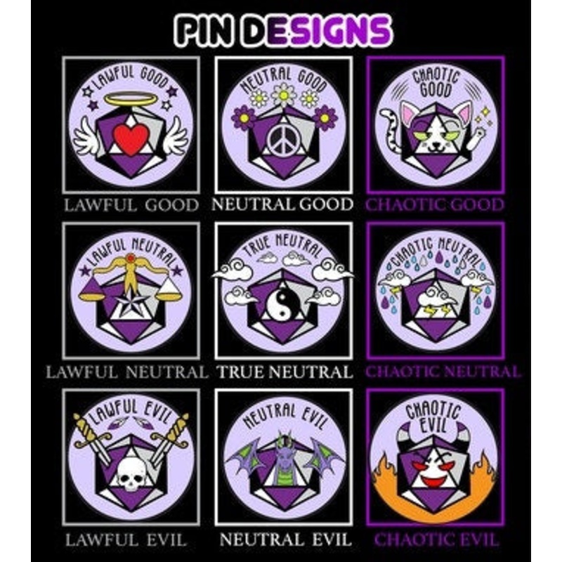 True Neutral Alignment Asexual Pride Pin