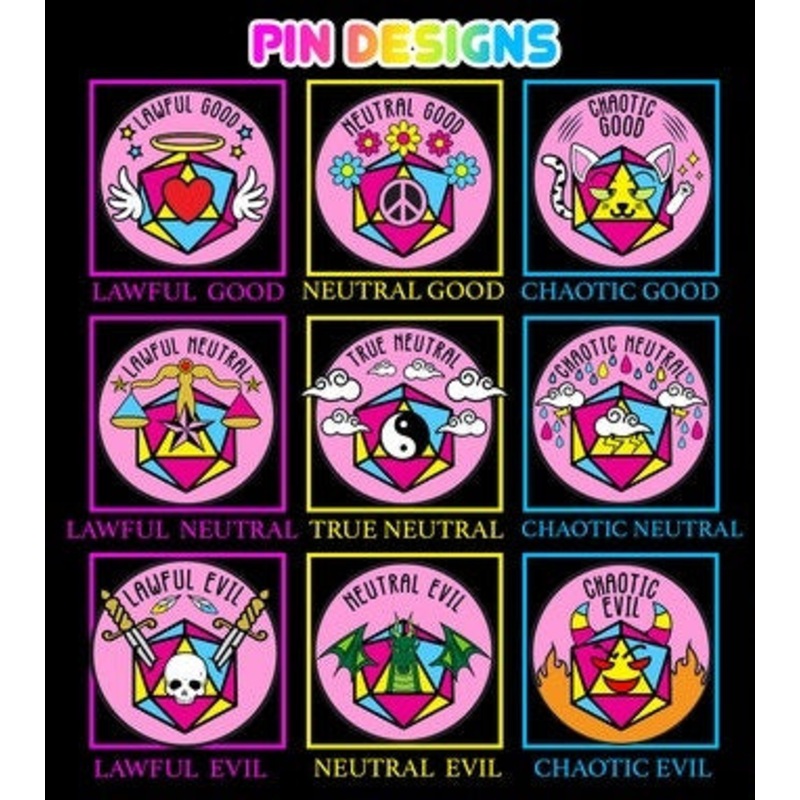 True Neutral Alignment Pansexual Pride Pin