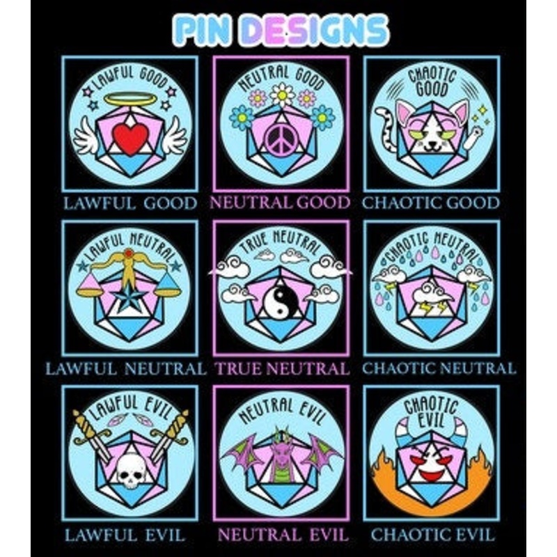 True Neutral Alignment Transgender Pride Pin