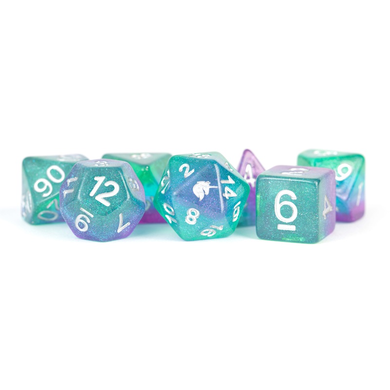 Unicorn: 16mm Resin Poly Dice Set - Aurora (7)