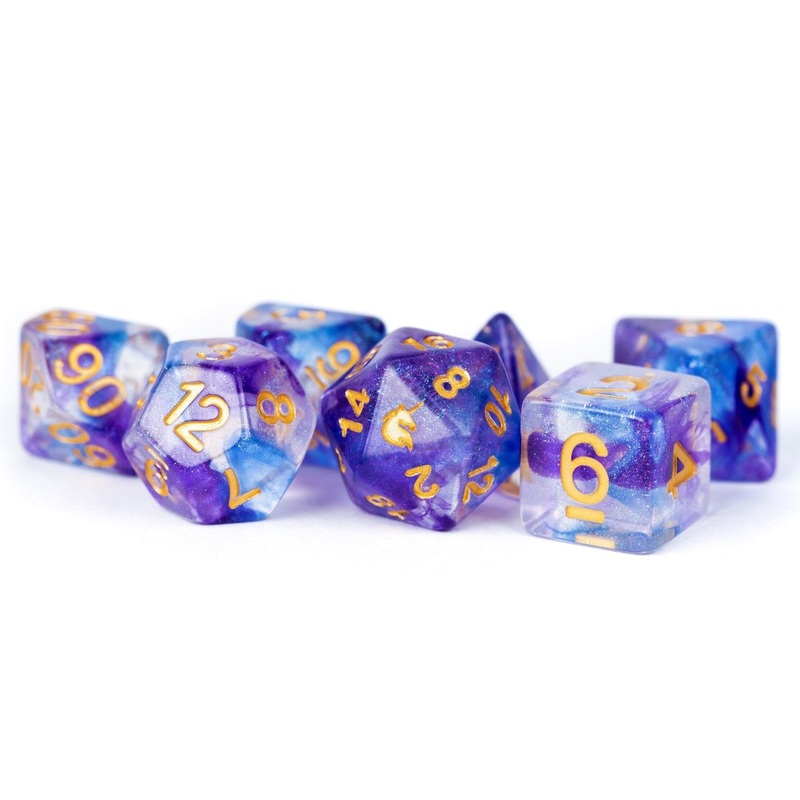 Unicorn: 16mm Resin Poly Dice Set - Midnight Fantasy (7)