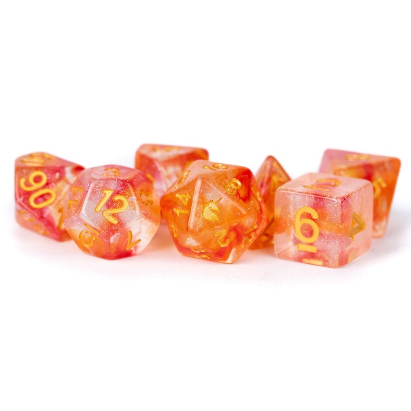 Unicorn: 16mm Resin Poly Dice Set - Mystic Embers (7)