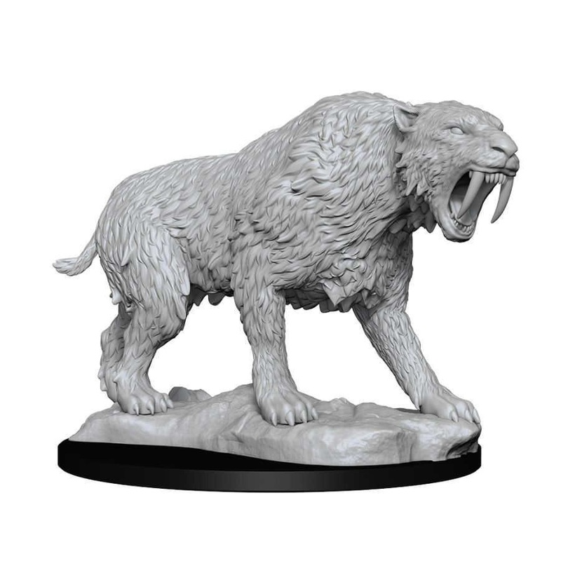 WizKids Deep Cuts Unpainted Miniatures Saber-Toothed Tiger (90272)